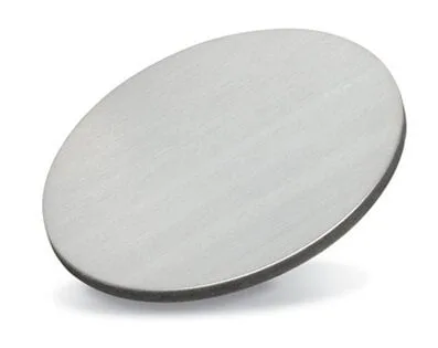 Chromium aluminum sputtering target (Al/Cr) used for thin film deposition in semiconductor applications.