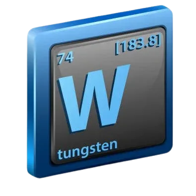 Tungsten (W) metal, renowned for high density and melting point, ideal for aerospace and industrial applications.