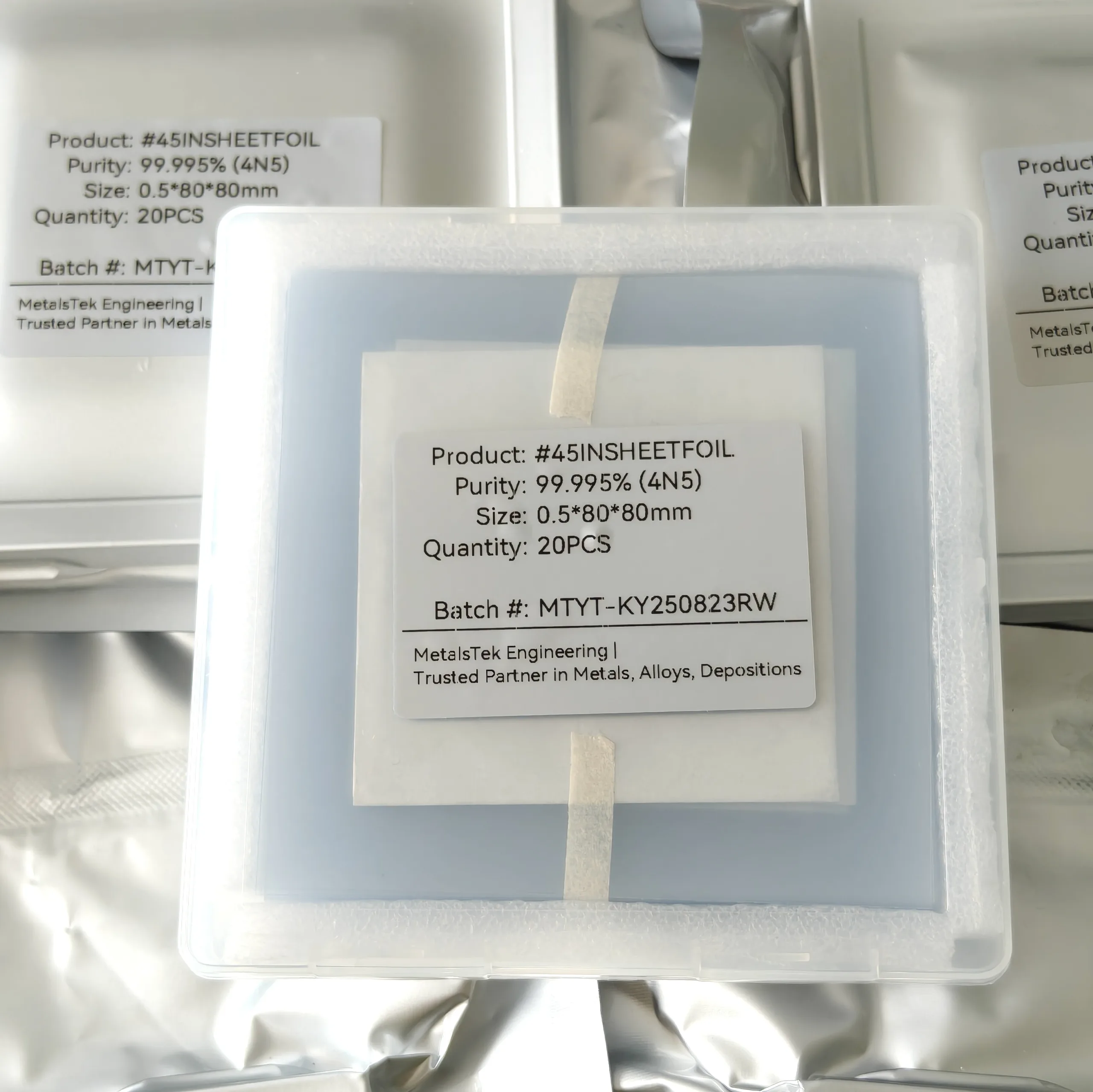 4N5 Indium Sheet Foil Made by MetalsTek