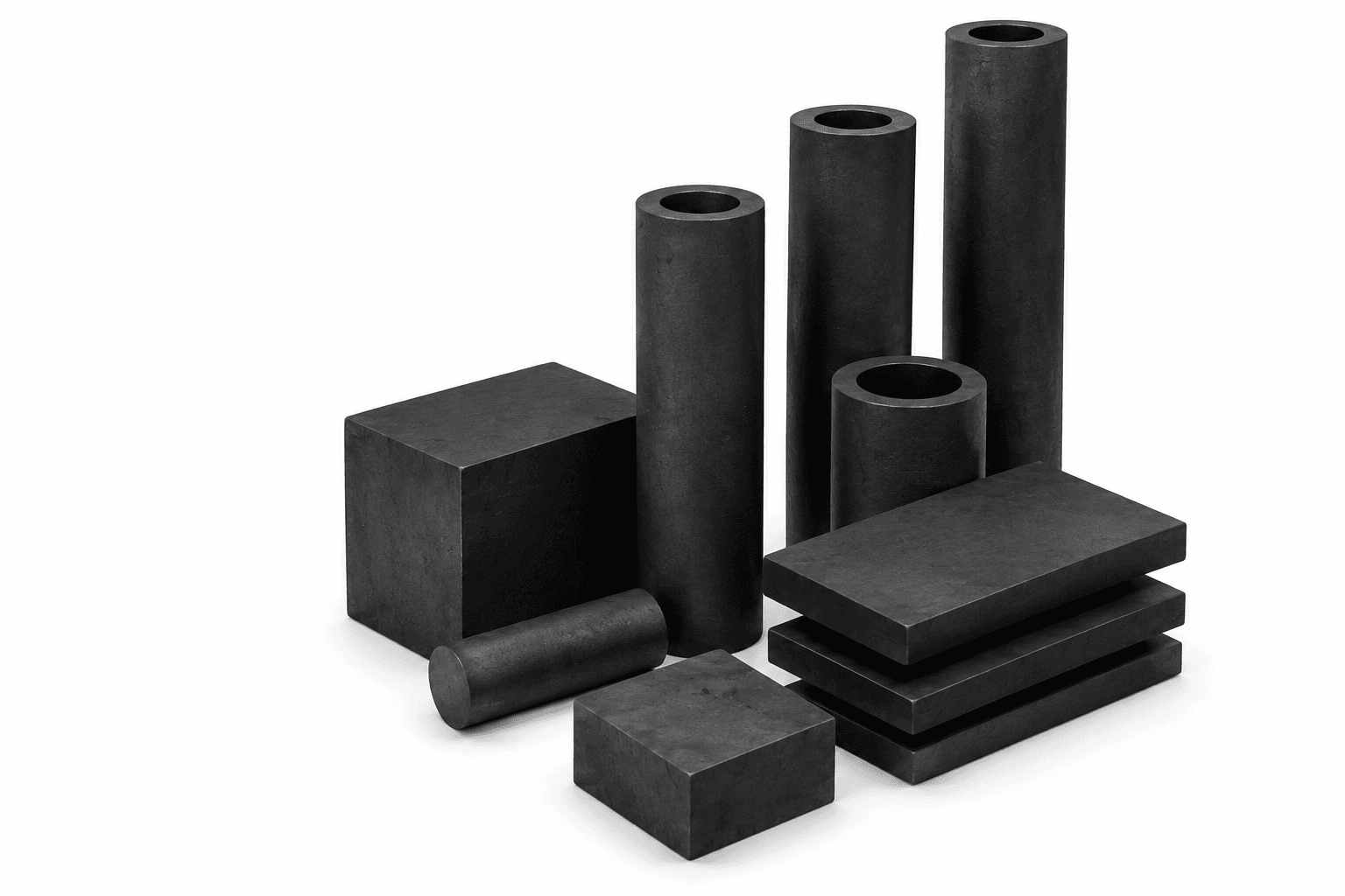 Graphite materials and stock shapes