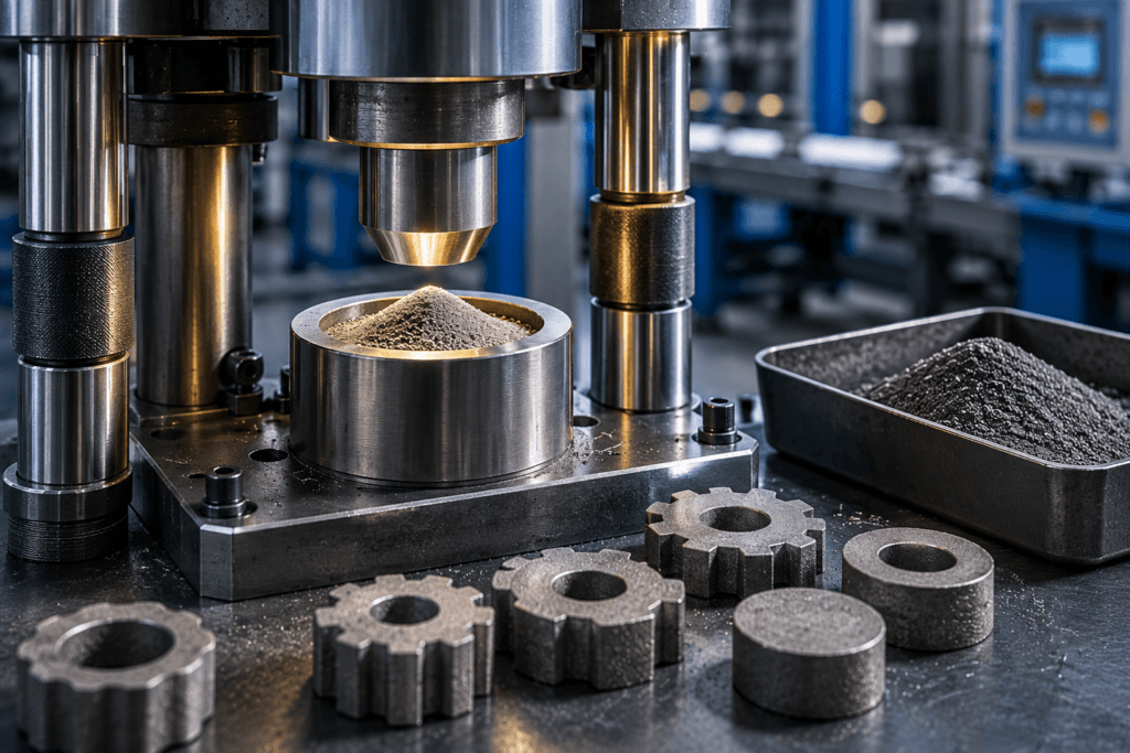 Graphite molds, trays, and fixtures for powder metallurgy sintering and hot pressing