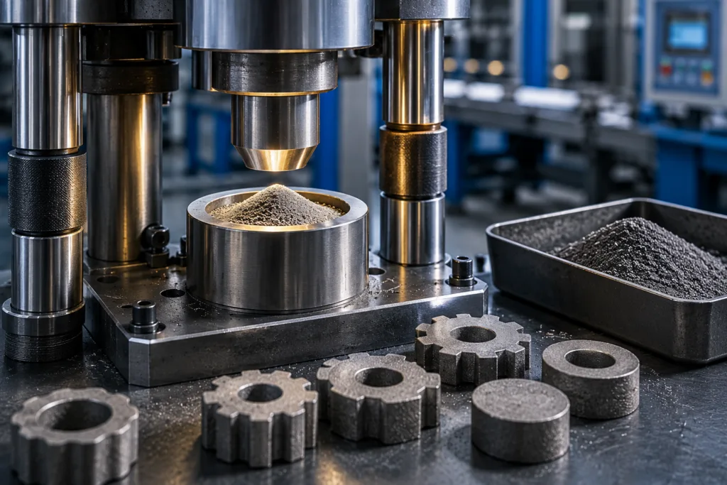 Graphite molds, trays, and fixtures for powder metallurgy sintering and hot pressing