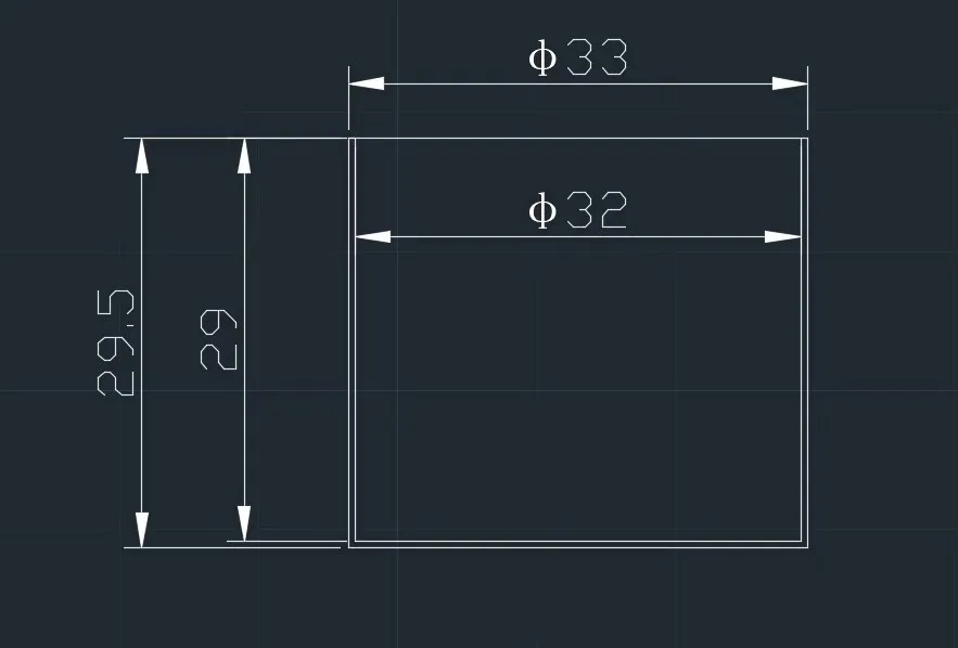 Engineering drawing for a custom 33 mm thin-wall welded tantalum crucible