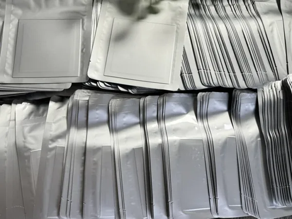 Batch of protective packages prepared for the 6,000-piece custom indium sheet project