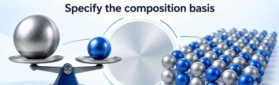 AI-generated conceptual illustration comparing mass measurement and atom counting in sputtering target composition specifications