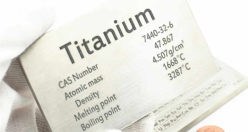 Real titanium sample plate supplied by the user